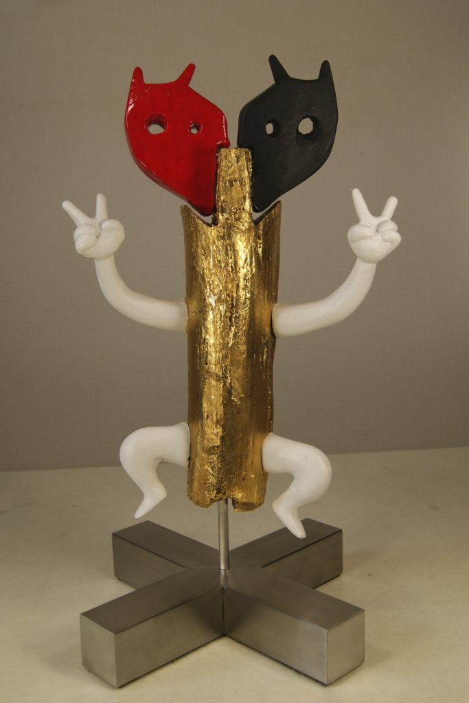 The harmony of yin and yang energies, happy-peace oni